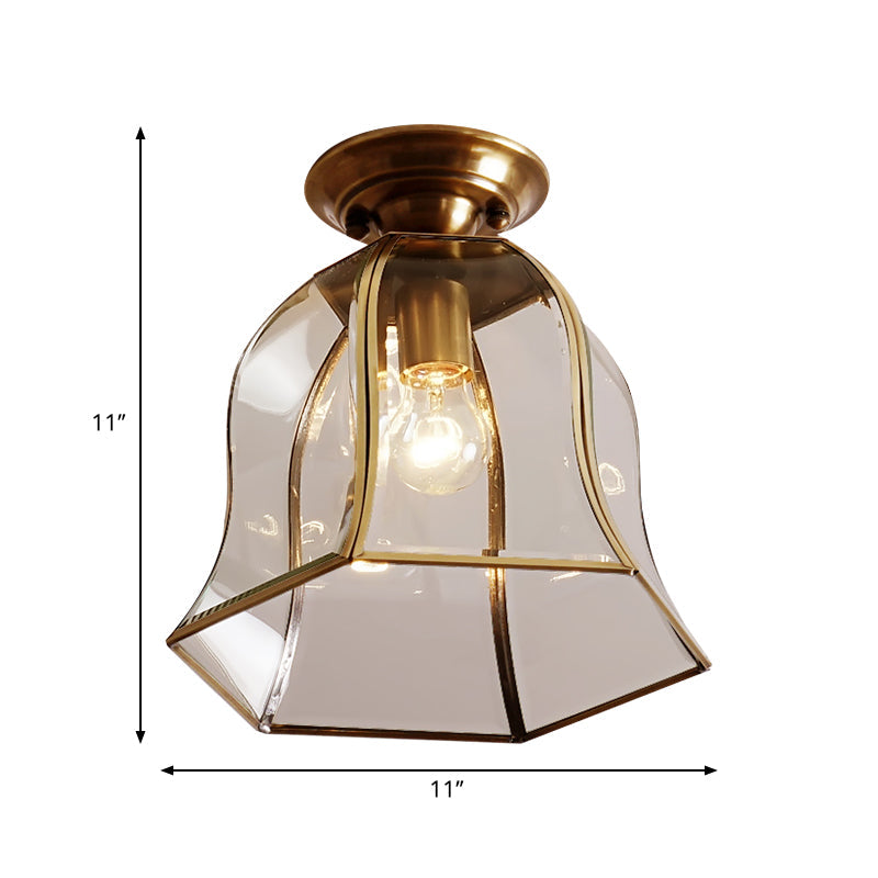 Colonial Charm: Timeless Bell-Shaped Flush Mount Light