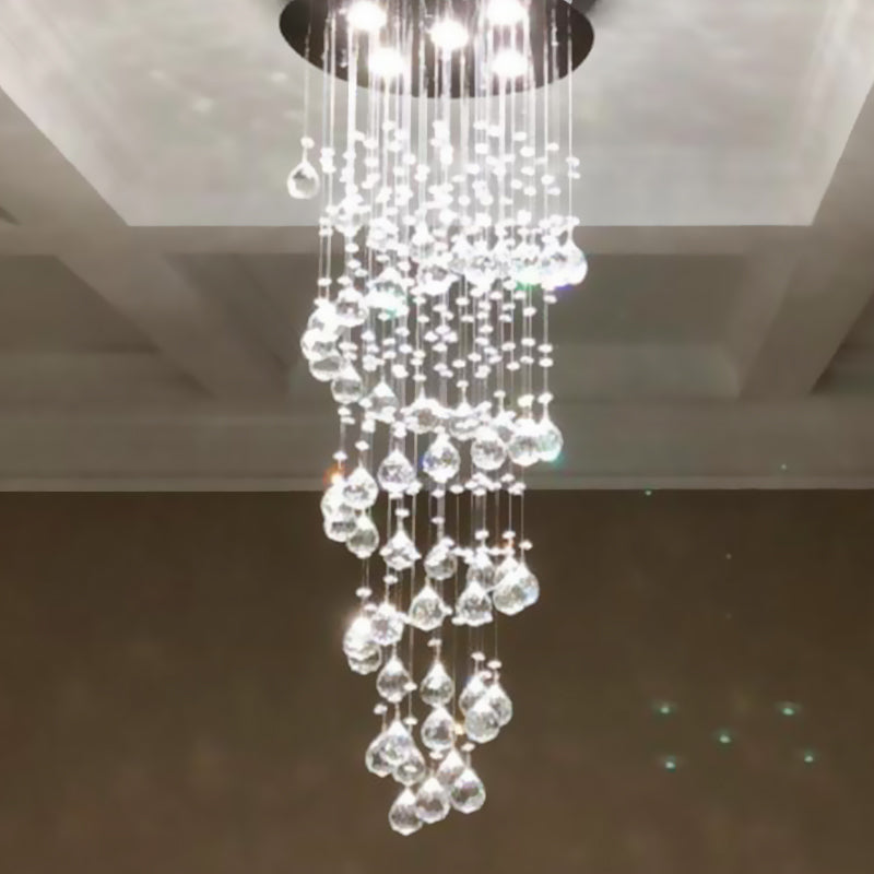 Haisley Modern Crystal Chandelier - Flush Mount Ceiling Light with 5 Lights
