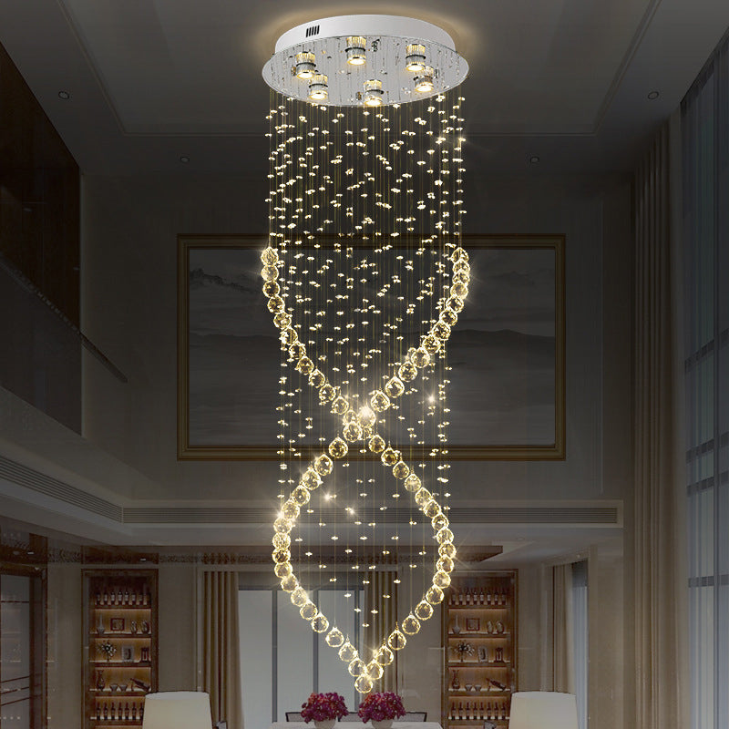 Mckenna Modern 6-Light Nickel & Crystal Flushmount Ceiling Light