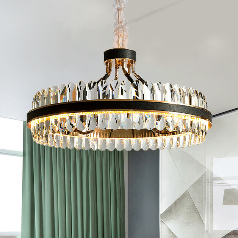 Luna's Modern Black Crystal Chandelier: Elegance and Simplicity