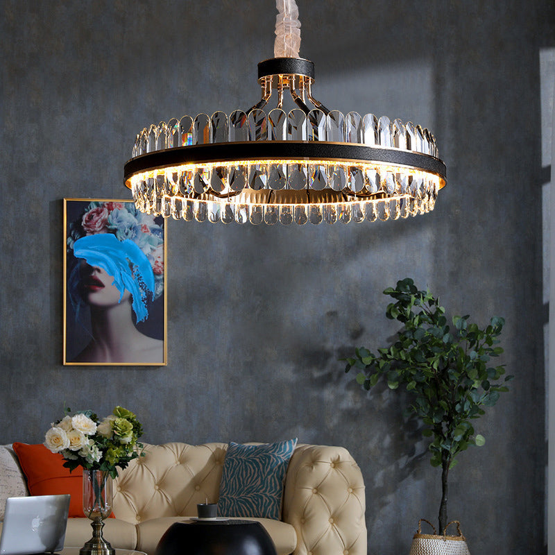 Luna's Modern Black Crystal Chandelier: Elegance and Simplicity