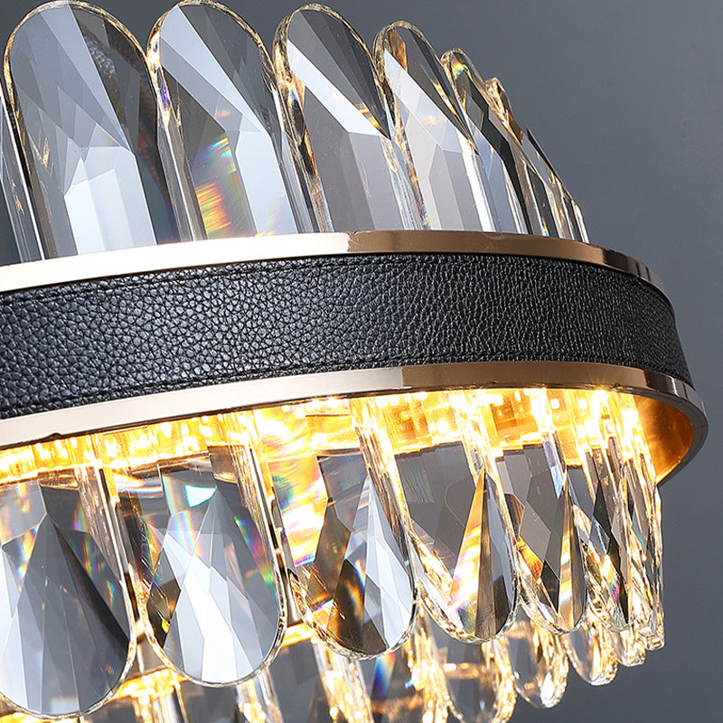 Luna's Modern Black Crystal Chandelier: Elegance and Simplicity