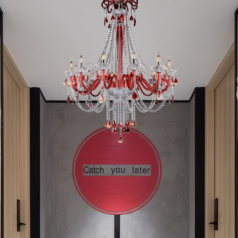 Scarlett's Dazzling Red Crystal Chandelier