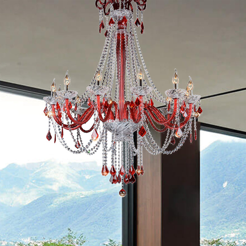 Scarlett's Dazzling Red Crystal Chandelier