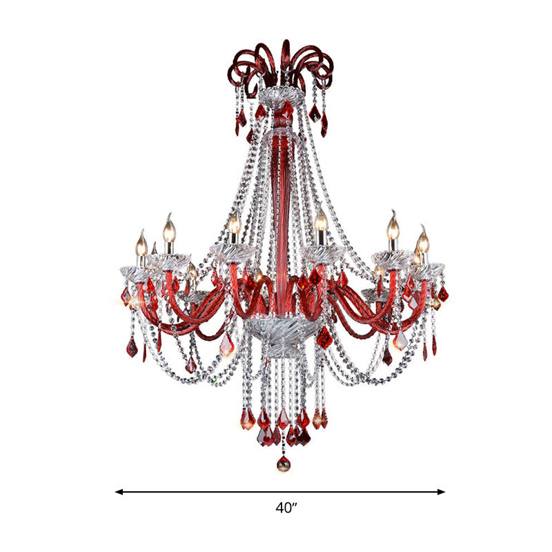 Scarlett's Dazzling Red Crystal Chandelier