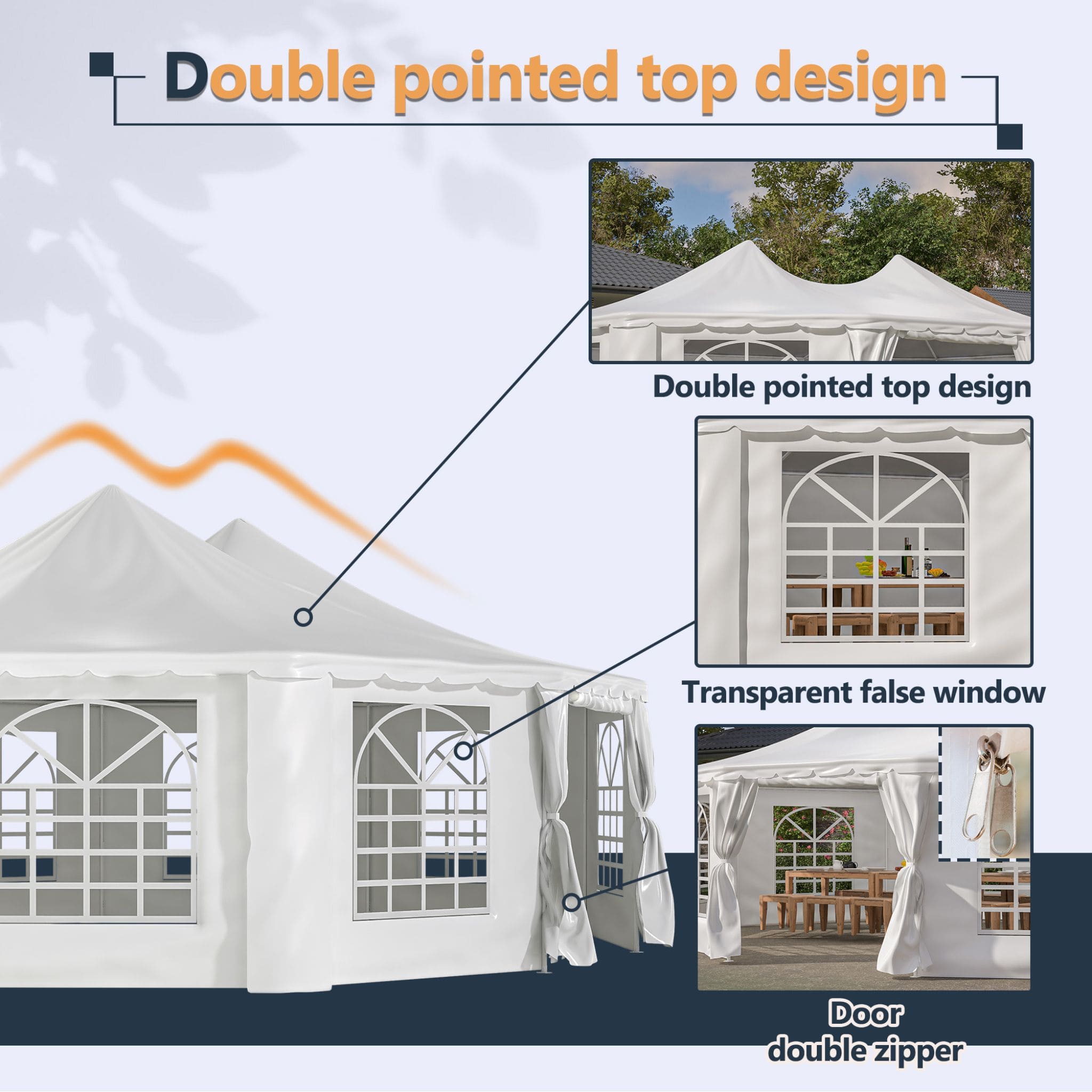 [29X21FT] Alora Extra Large Heavy-Duty Outdoor Waterproof Party, Wedding Tent With Steel Frame (SAK53821)