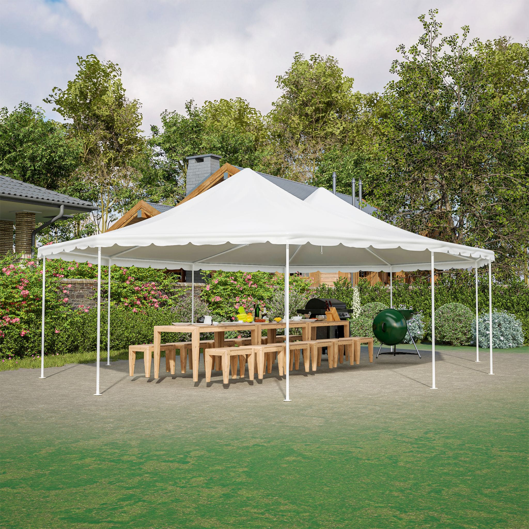 [29X21FT] Alora Extra Large Heavy-Duty Outdoor Waterproof Party, Wedding Tent With Steel Frame (SAK53821)