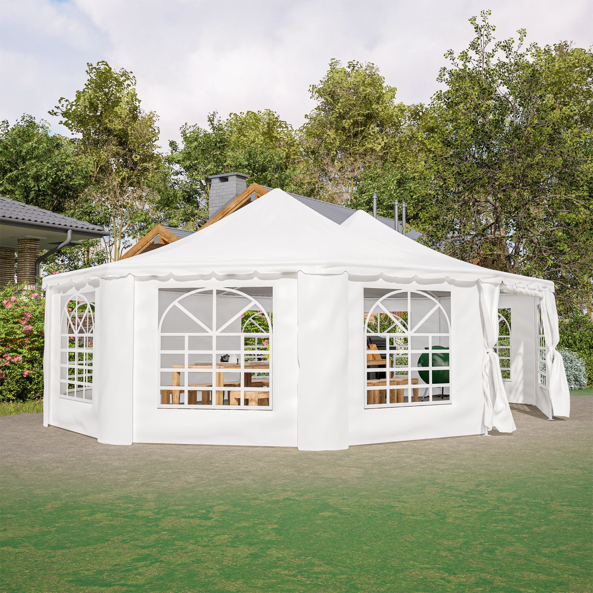 [29X21FT] Alora Extra Large Heavy-Duty Outdoor Waterproof Party, Wedding Tent With Steel Frame (SAK53821)