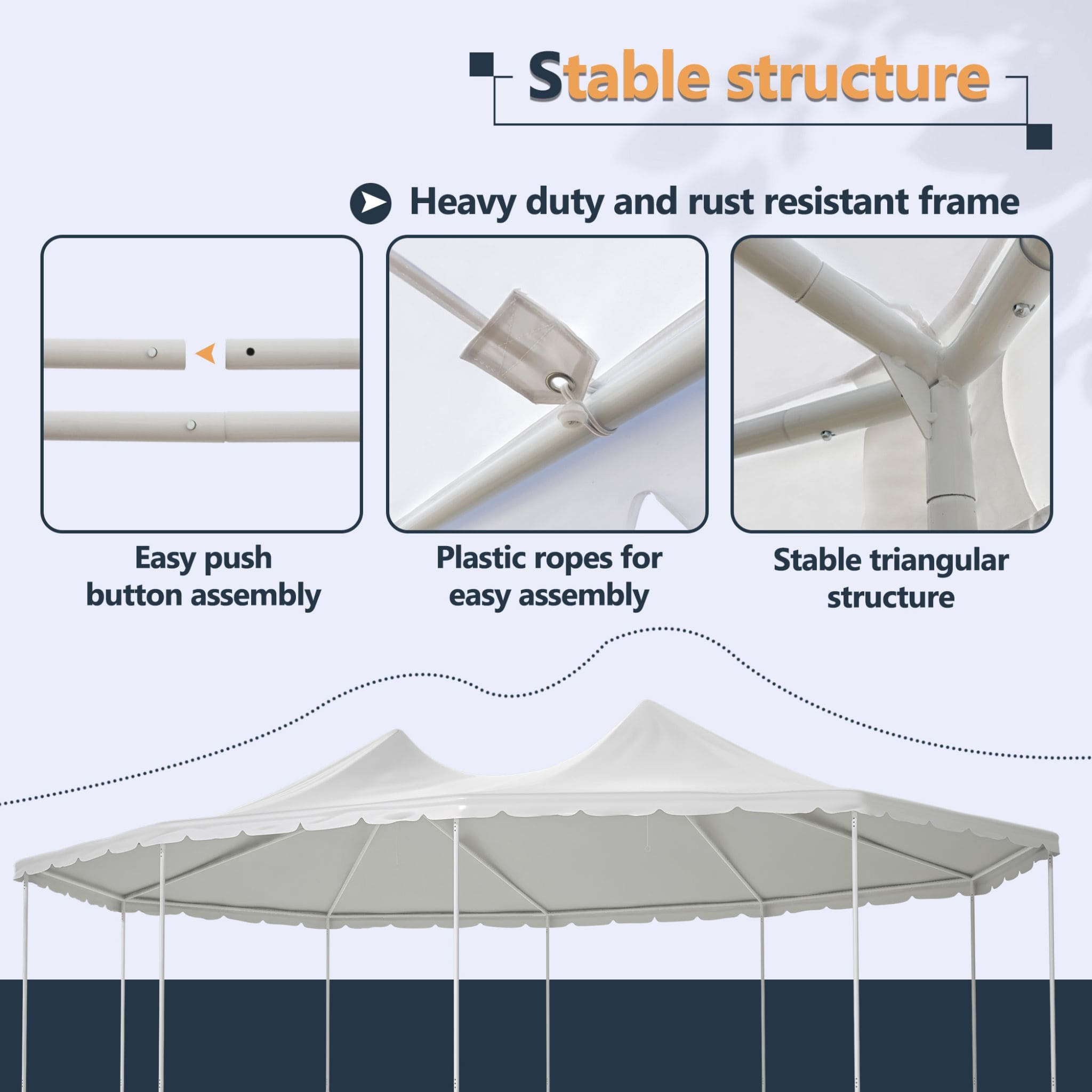 [29X21FT] Alora Extra Large Heavy-Duty Outdoor Waterproof Party, Wedding Tent With Steel Frame (SAK53821)