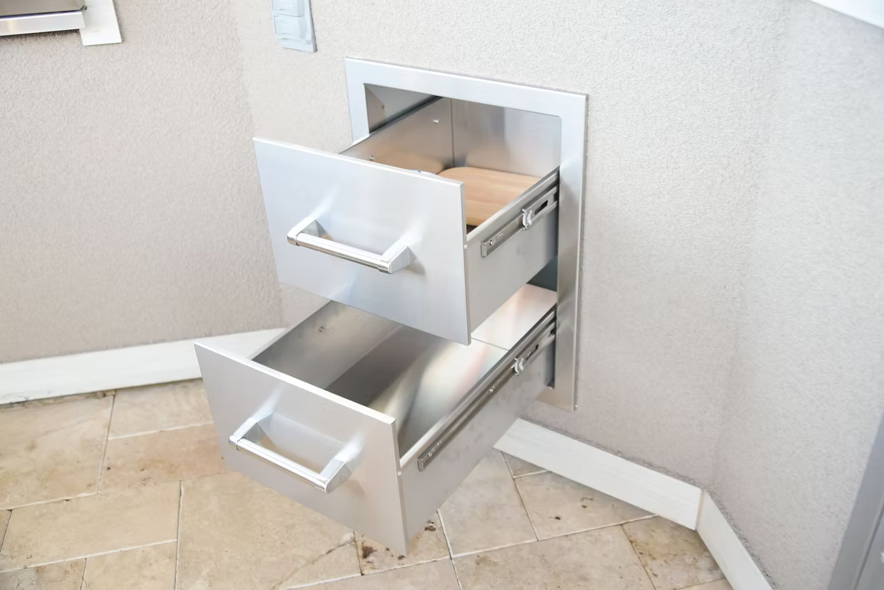 Outdoor Kitchen Stainless Steel Double Drawer