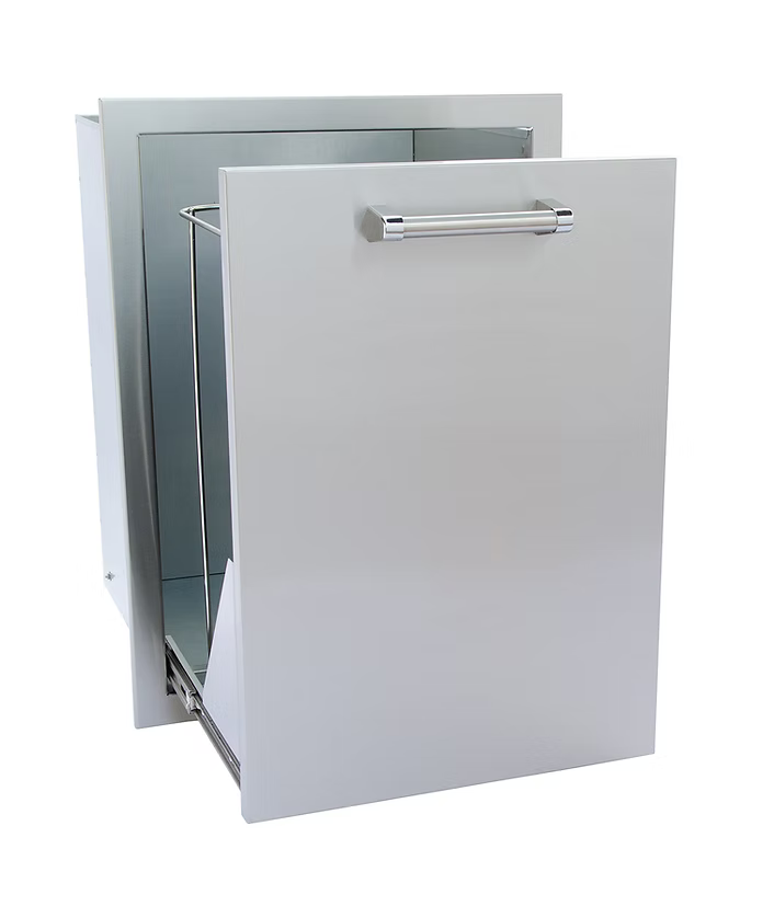Outdoor Kitchen Stainless Steel Trash/Propane Pull-Out