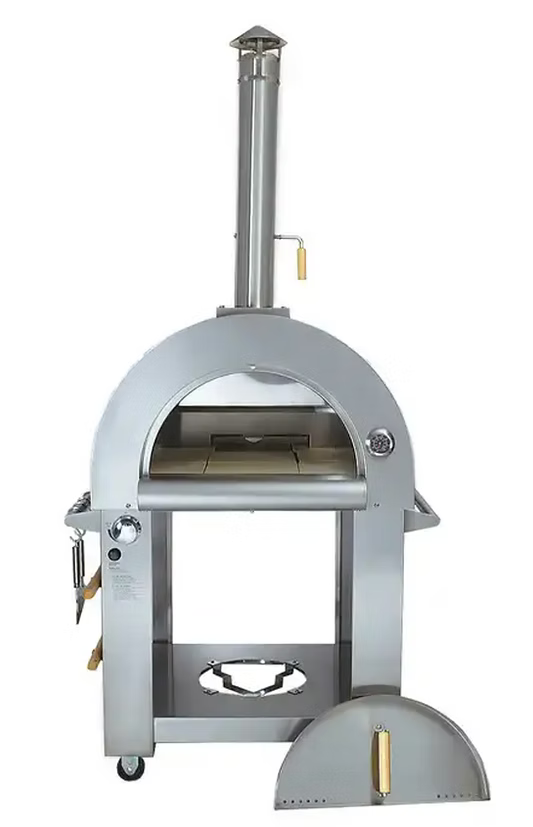 Kokomo 32" Dual Fuel Gas or Wood Fired Stainless Steel Pizza Oven