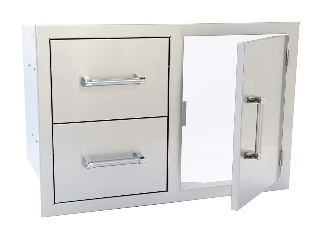 Outdoor Kitchen Stainless Steel Two Drawer - One Door Combo