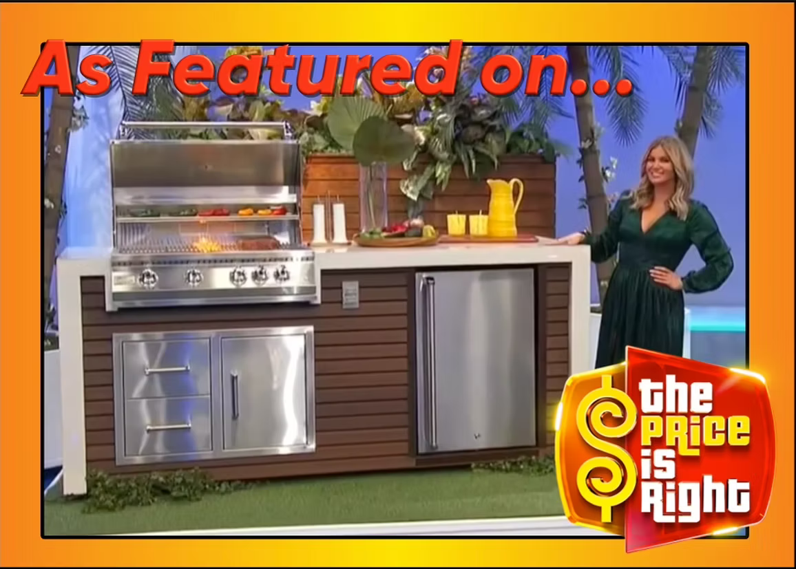 Professional Shiplap Outdoor Kitchen KoKoMo Grill With Waterfall Edge