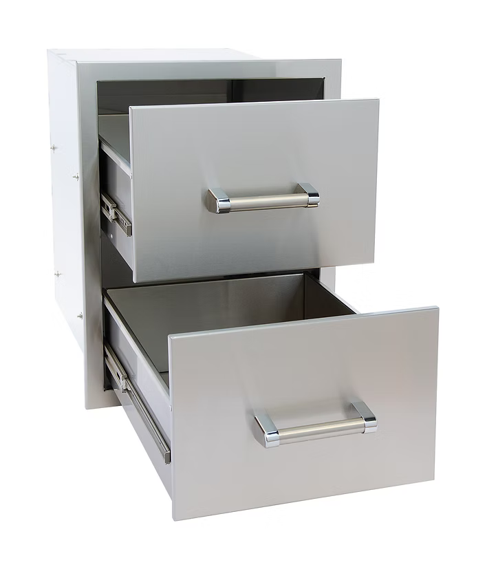 Outdoor Kitchen Stainless Steel Double Drawer