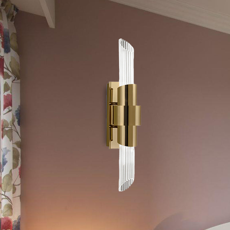 Isabella's Modern Gold Wall Sconce with Prismatic Crystals
