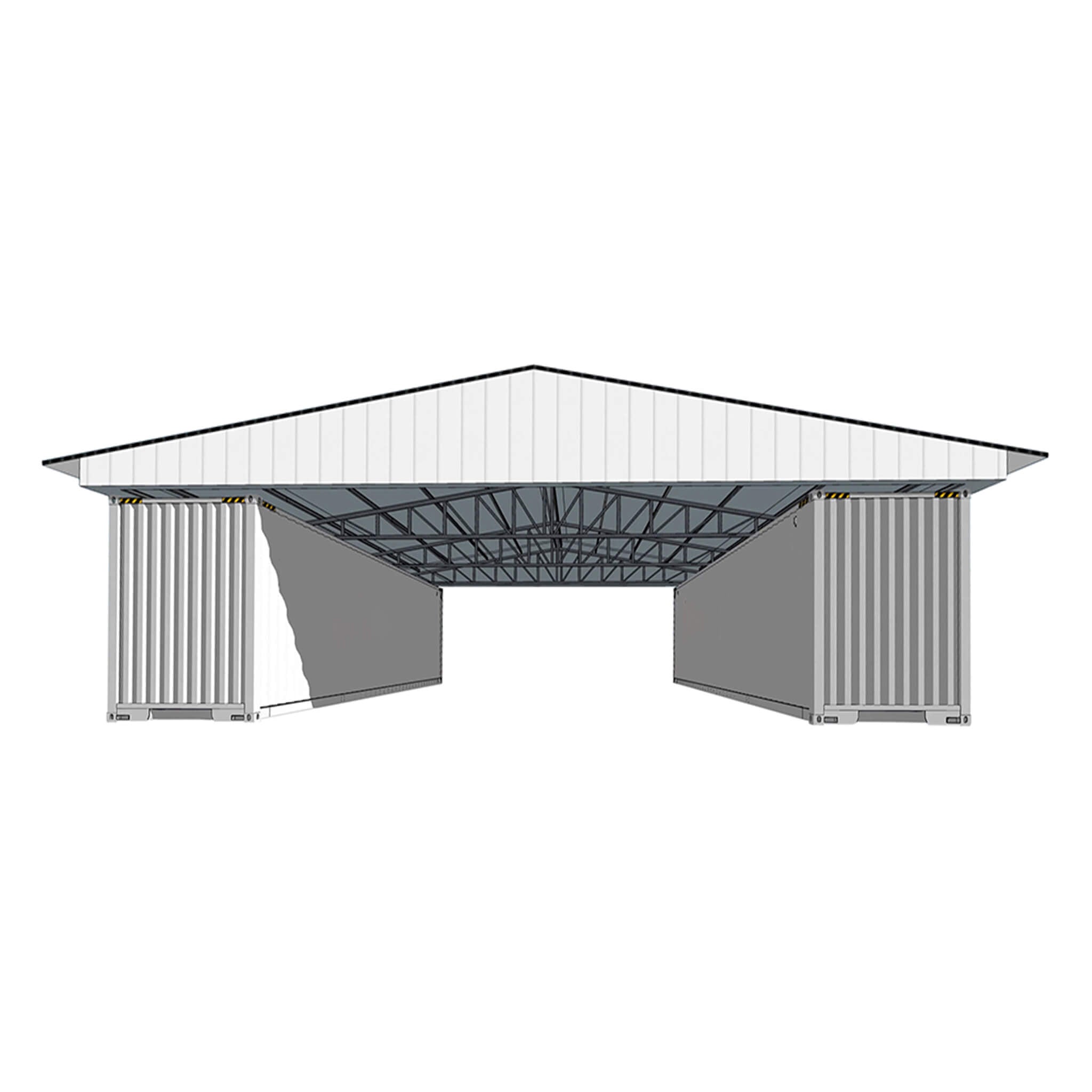 [36X40FT] Heavy-Duty Weather-Resistant Galvanized Steel Container Roof Kit [No Containers] (SAK37491)