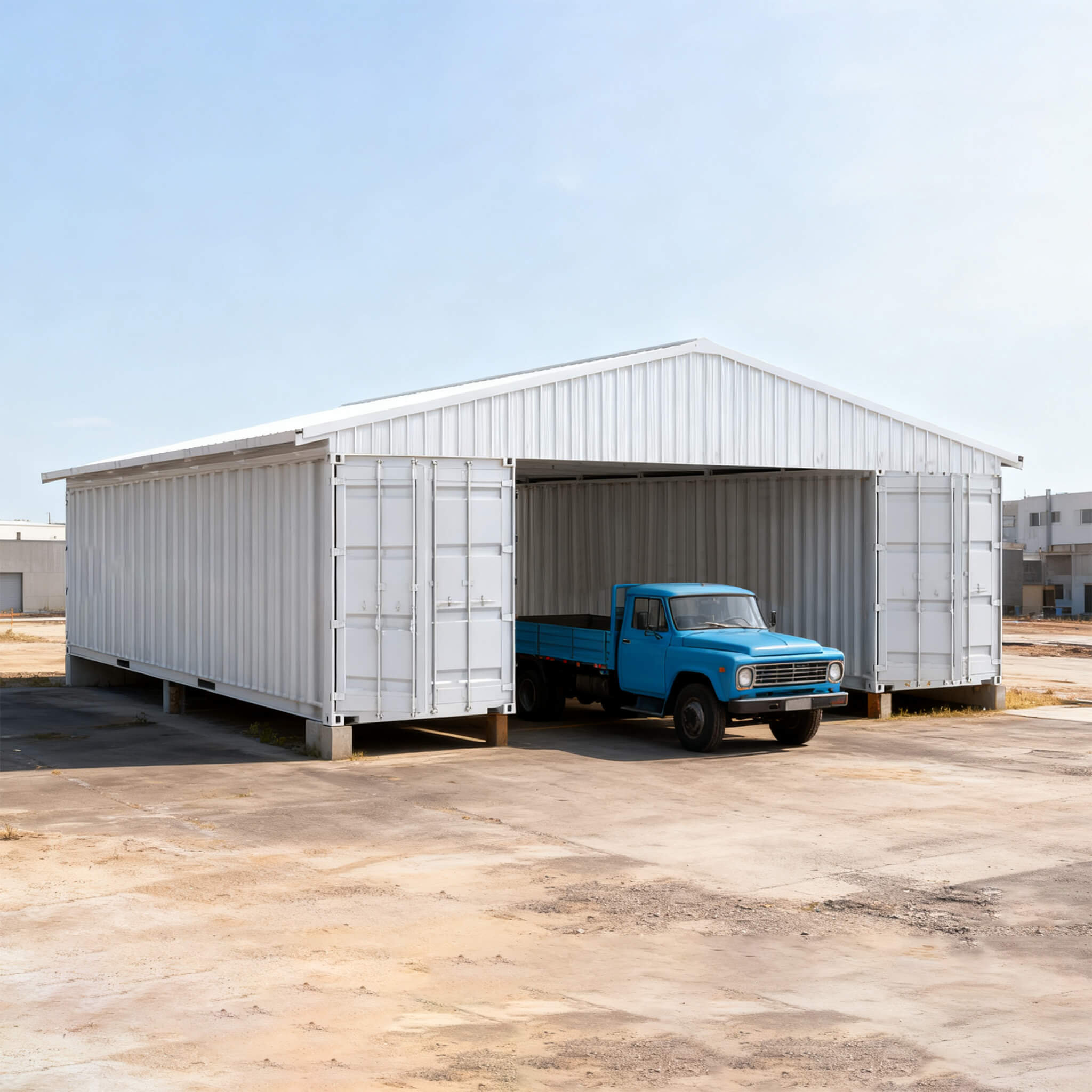 [36X40FT] Heavy-Duty Weather-Resistant Galvanized Steel Container Roof Kit [No Containers] (SAK37491)