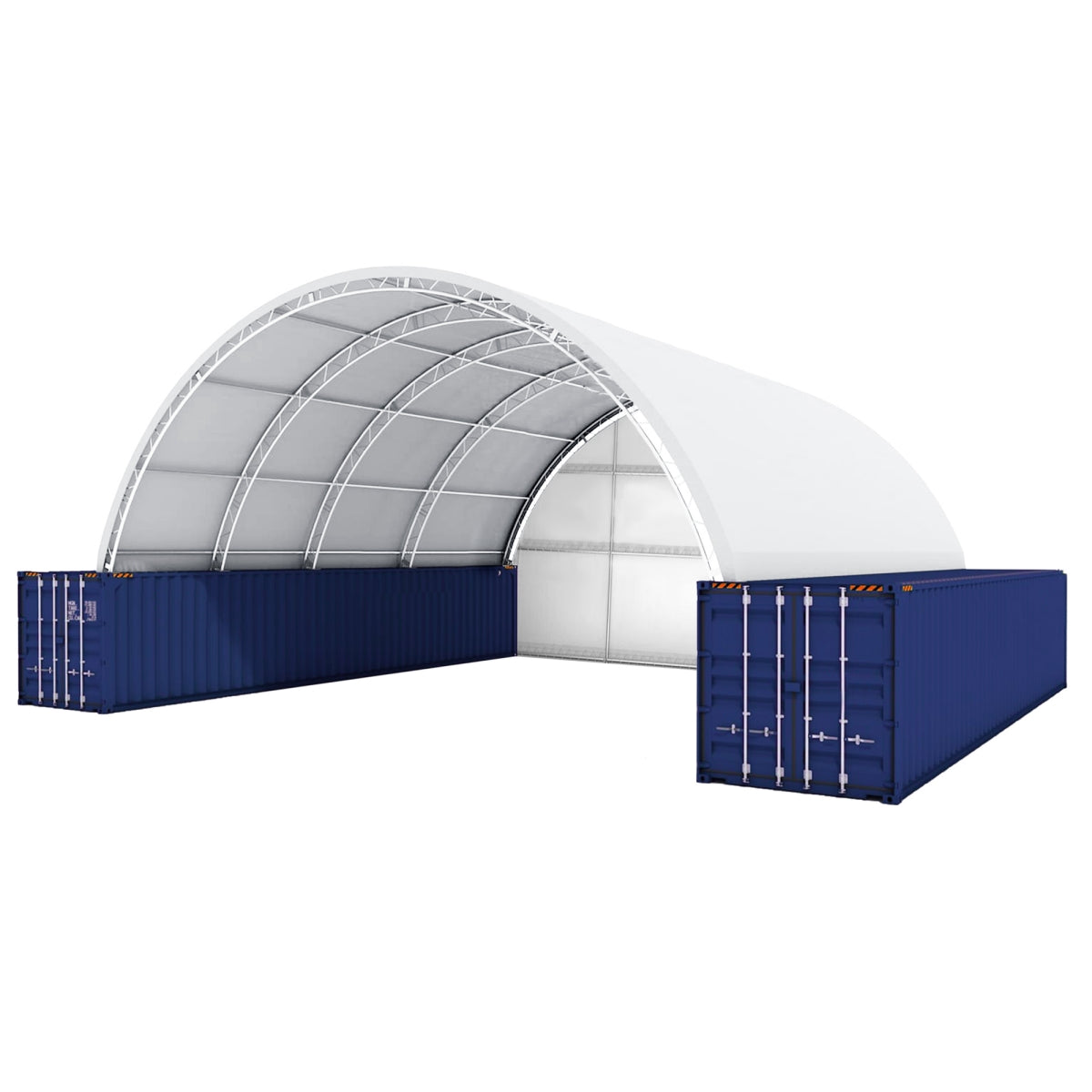 40x40x15 ft Container Shelter with Closed Back Panel