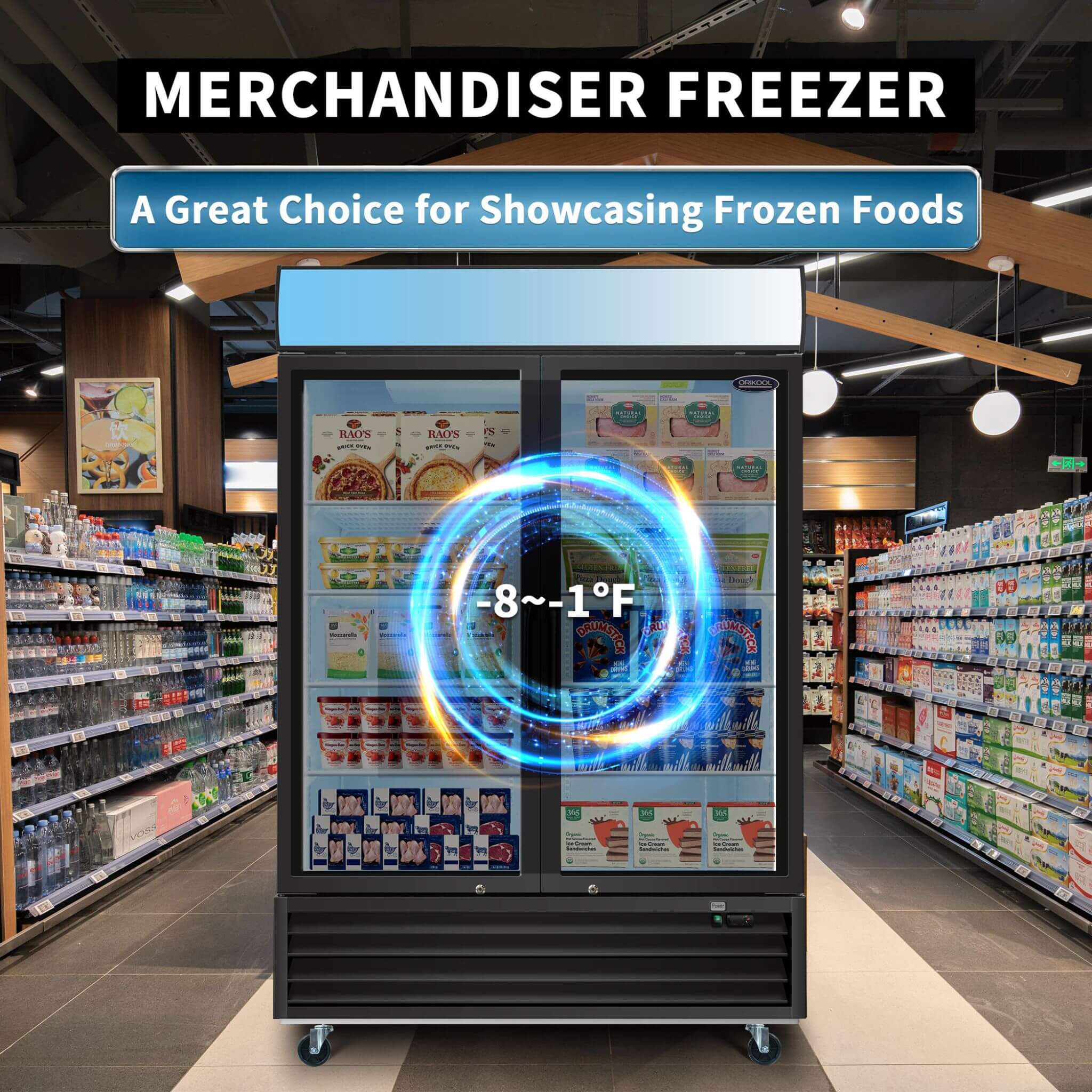 44.7 Cu.Ft Commercial Glass Door Merchandiser Freezer With LED Display (SAK39478)