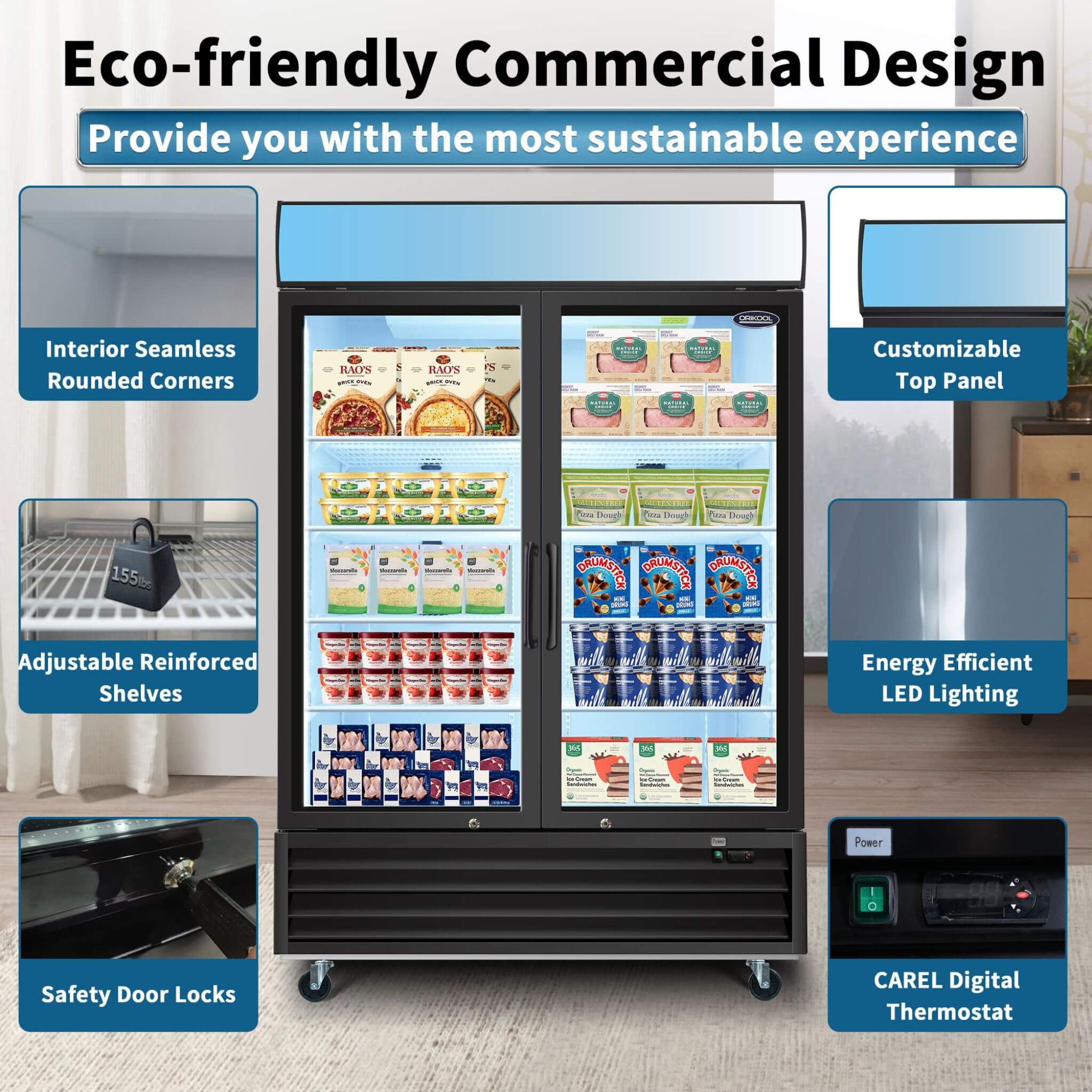 44.7 Cu.Ft Commercial Glass Door Merchandiser Freezer With LED Display (SAK39478)