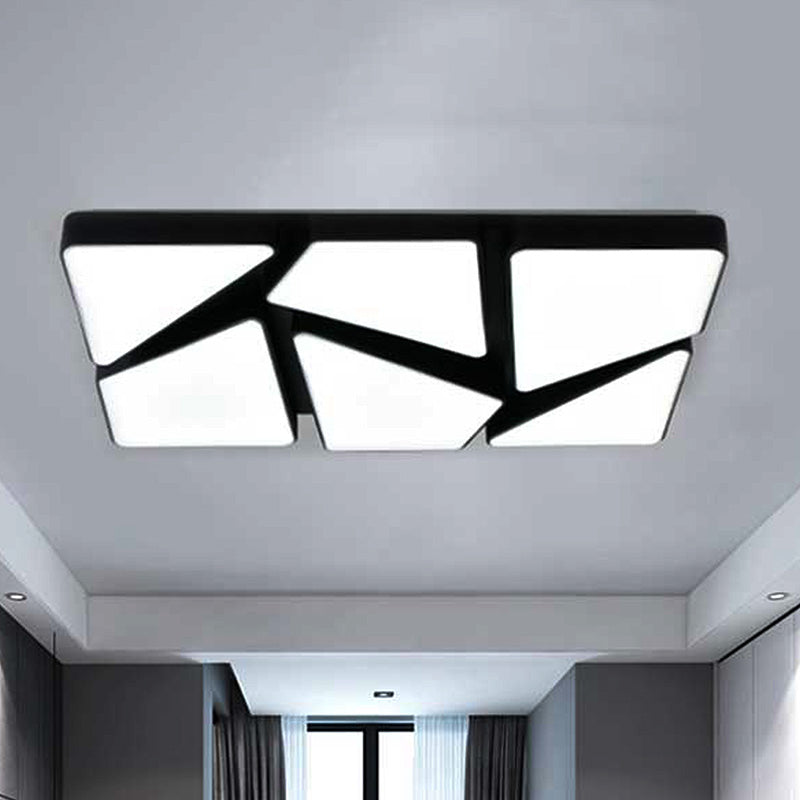 Modern LED Flush Mount: Square/Rectangular Options for Home or Office