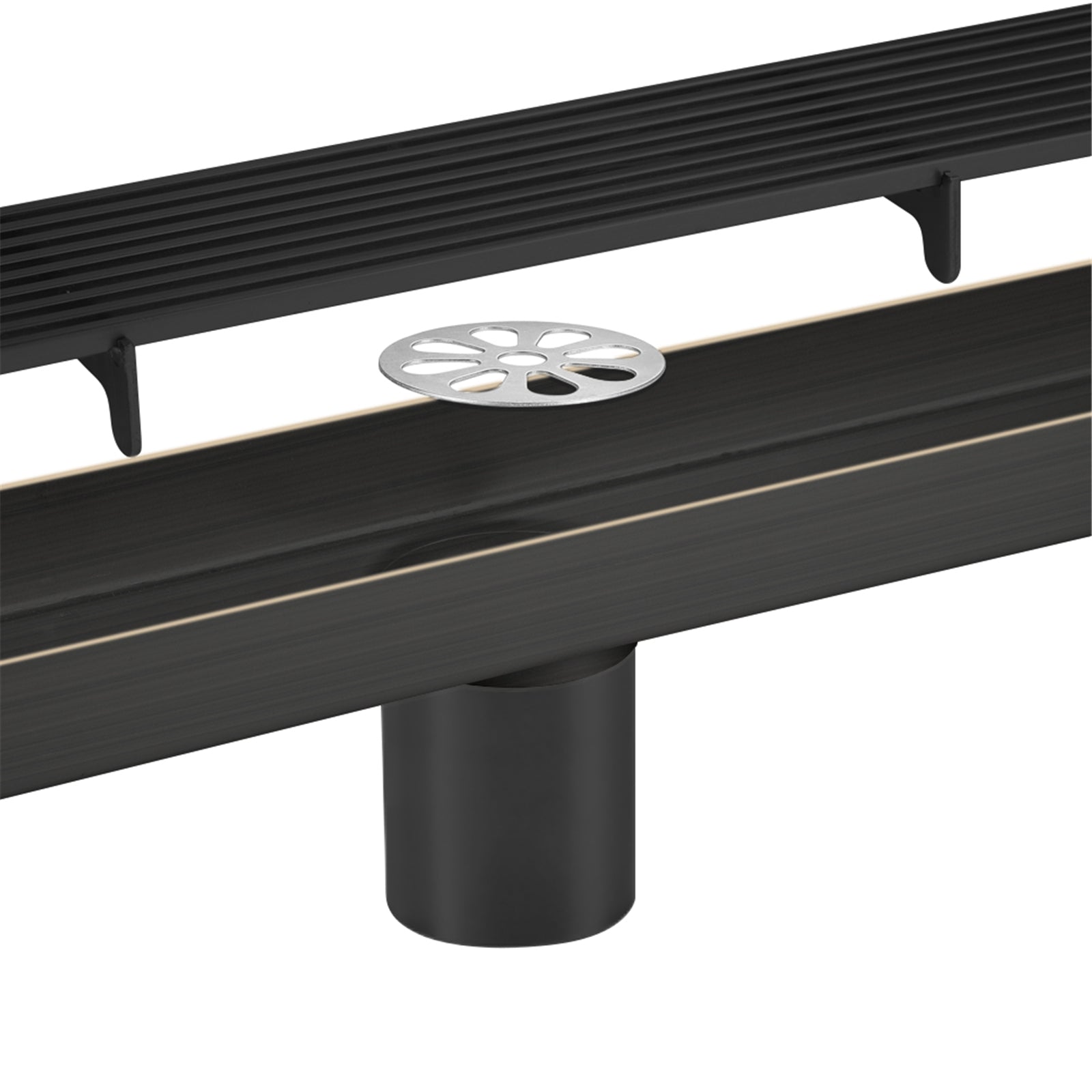 Oil Rubber Bronze Linear shower drain stainless steel material 24 inch with tile insert 2-in-1 cover with hair strainer and adjustment feet