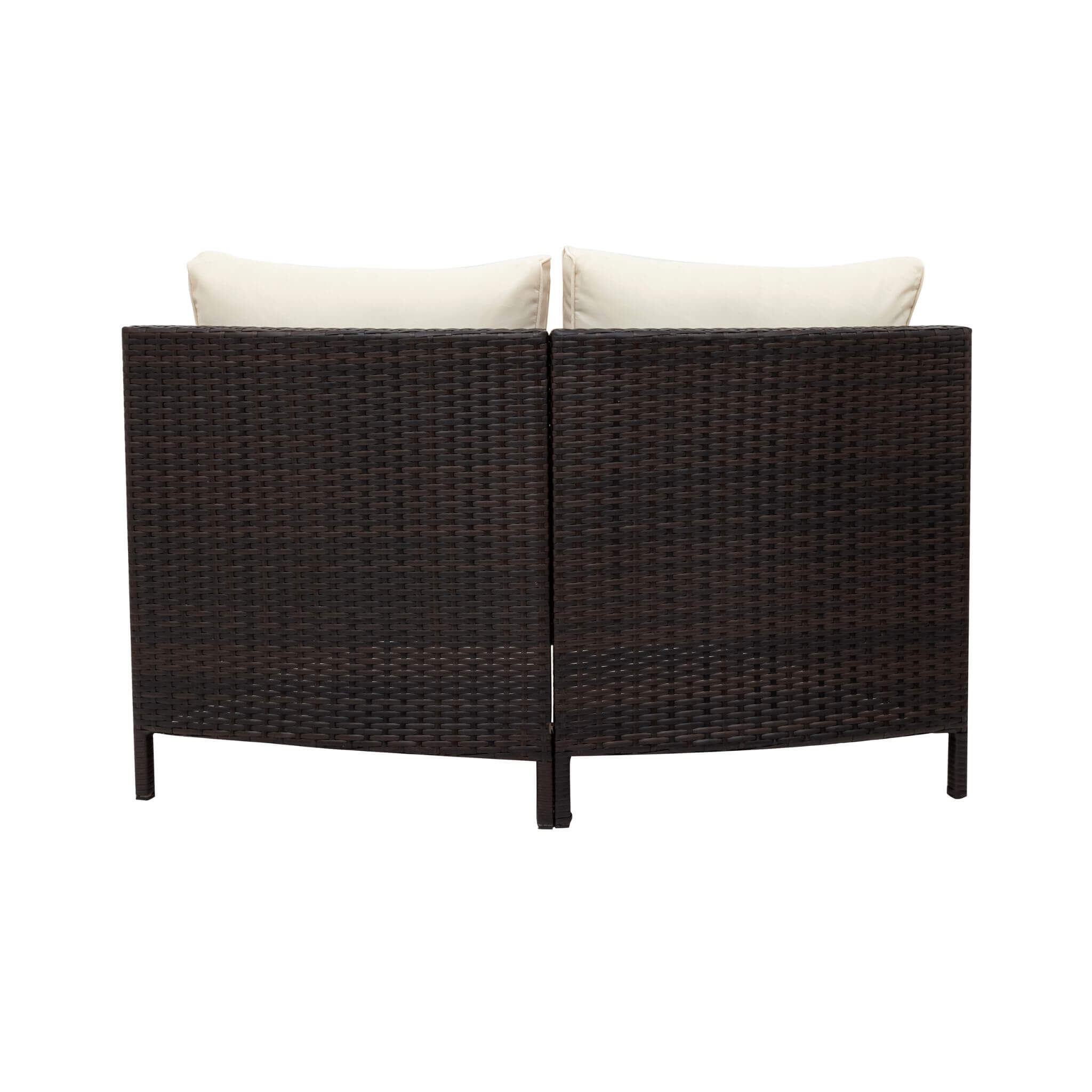 Alora Premium 5-Piece All-Weather Half-Moon Outdoor Rattan Wicker Patio Sectional Sofa Furniture Set With Tempered Glass Table (SAK32615)