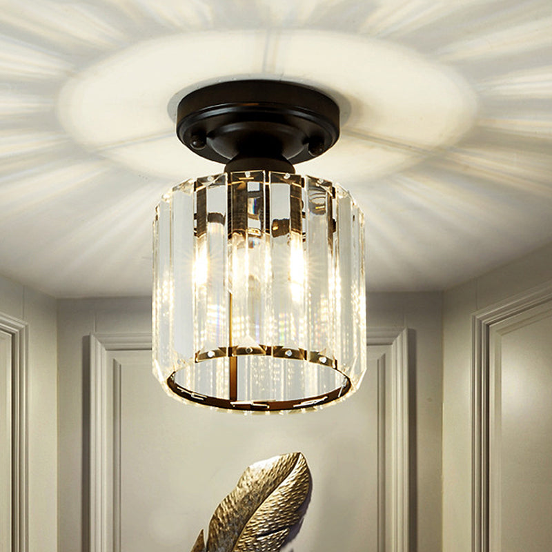 Cyrus' Modern Cylinder Flush Mount: Sleek Illumination for Your Hallway