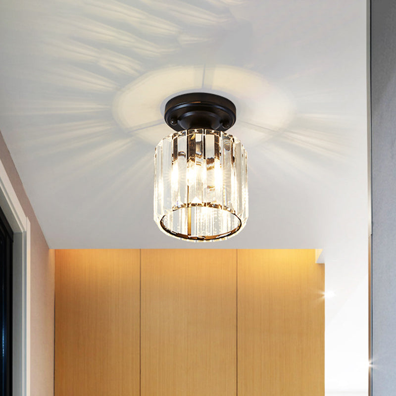 Cyrus' Modern Cylinder Flush Mount: Sleek Illumination for Your Hallway
