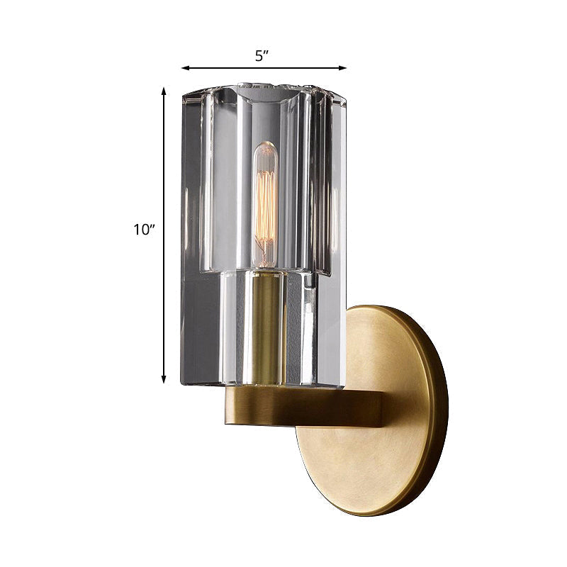 Juliet: Minimalist Brass Sconce with Clear Triangle Glass Shade