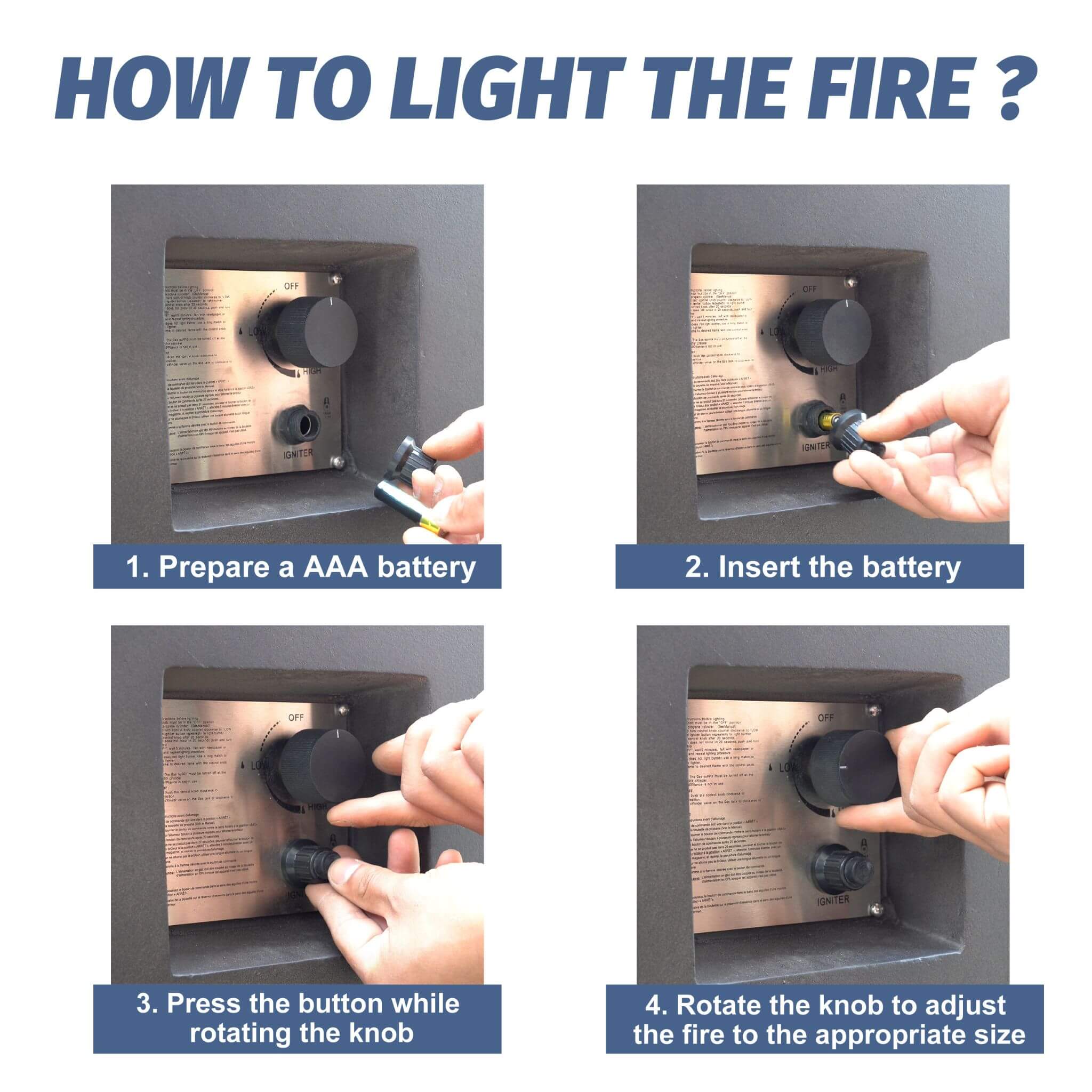 Alora 52-Inch Portable Concrete Rectangular Propane Fire Pit Table With Repair Kit (SAK52304)