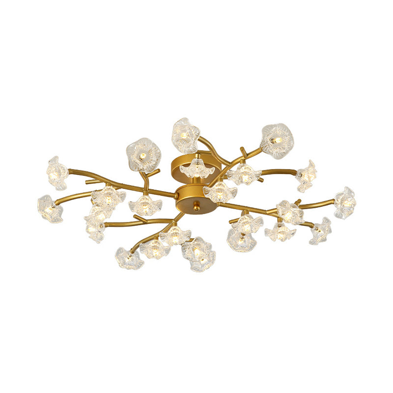 Blossoming Elegance: The Contemporary Floral Semi-Flush Mount Ceiling Lamp