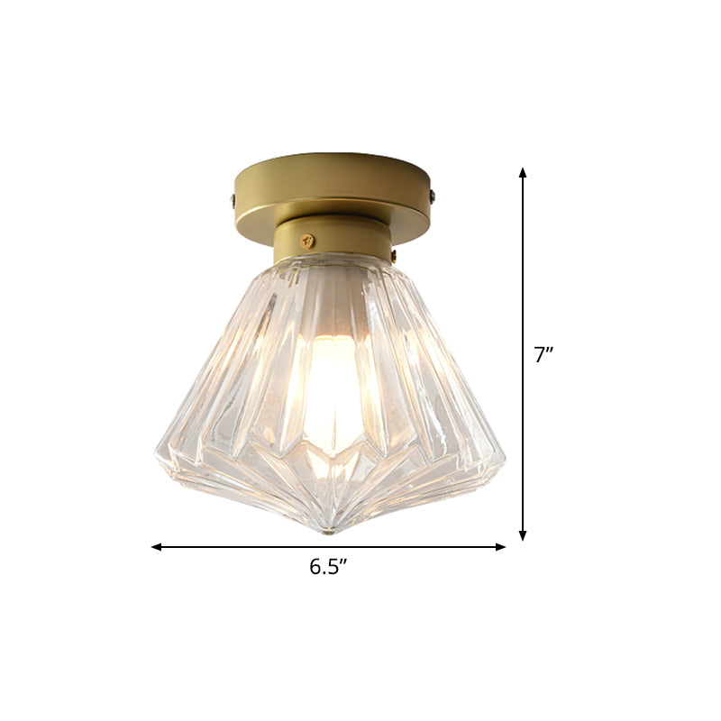 Brielle Modern Brass Flush Mount - Prismatic Elegance**