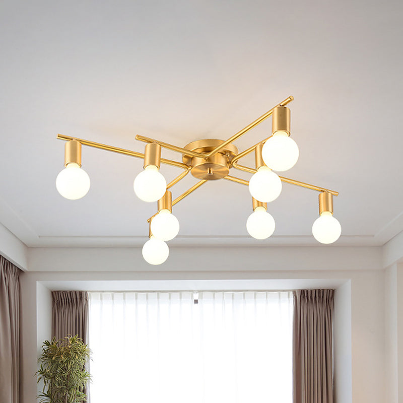 Hailey Modern Brass Flushmount: 8 Bulbs of Style for Your Space