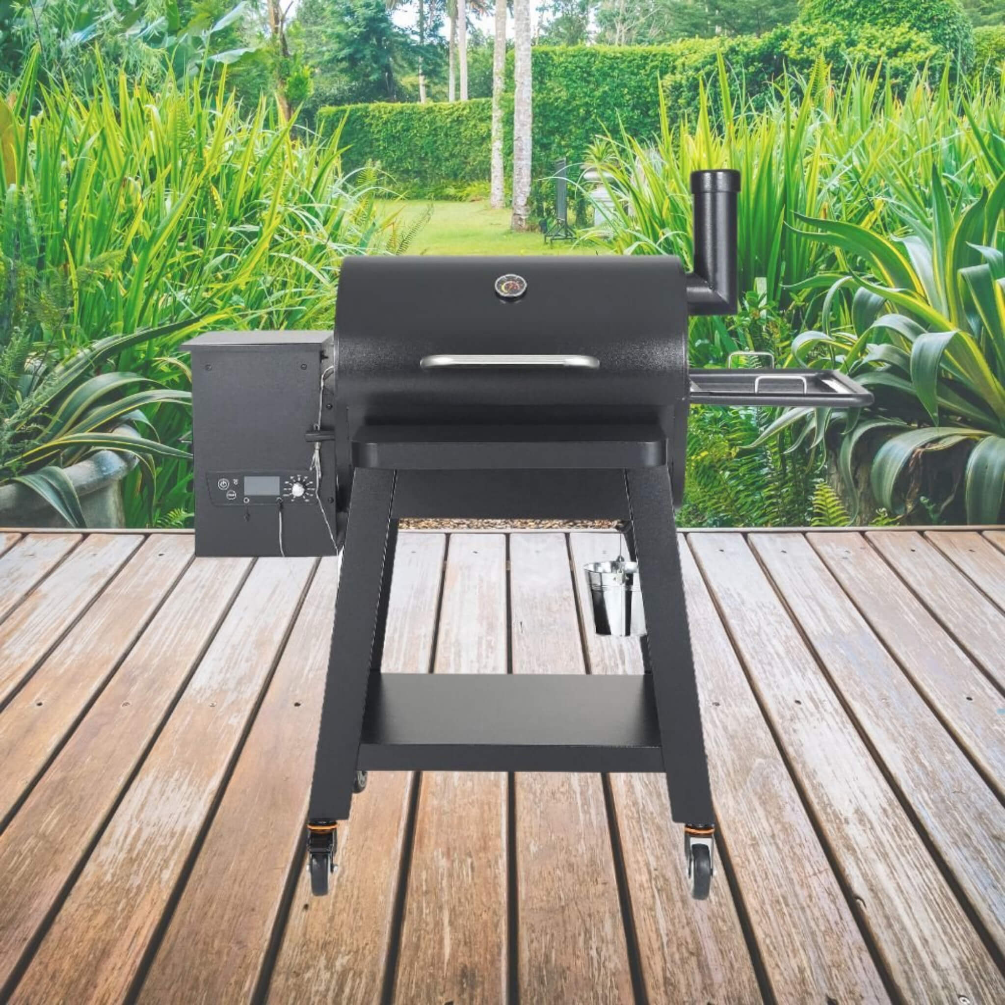 53" Heavy-Duty Portable Wood Pellet BBQ Grill With Cart (SAK93641)