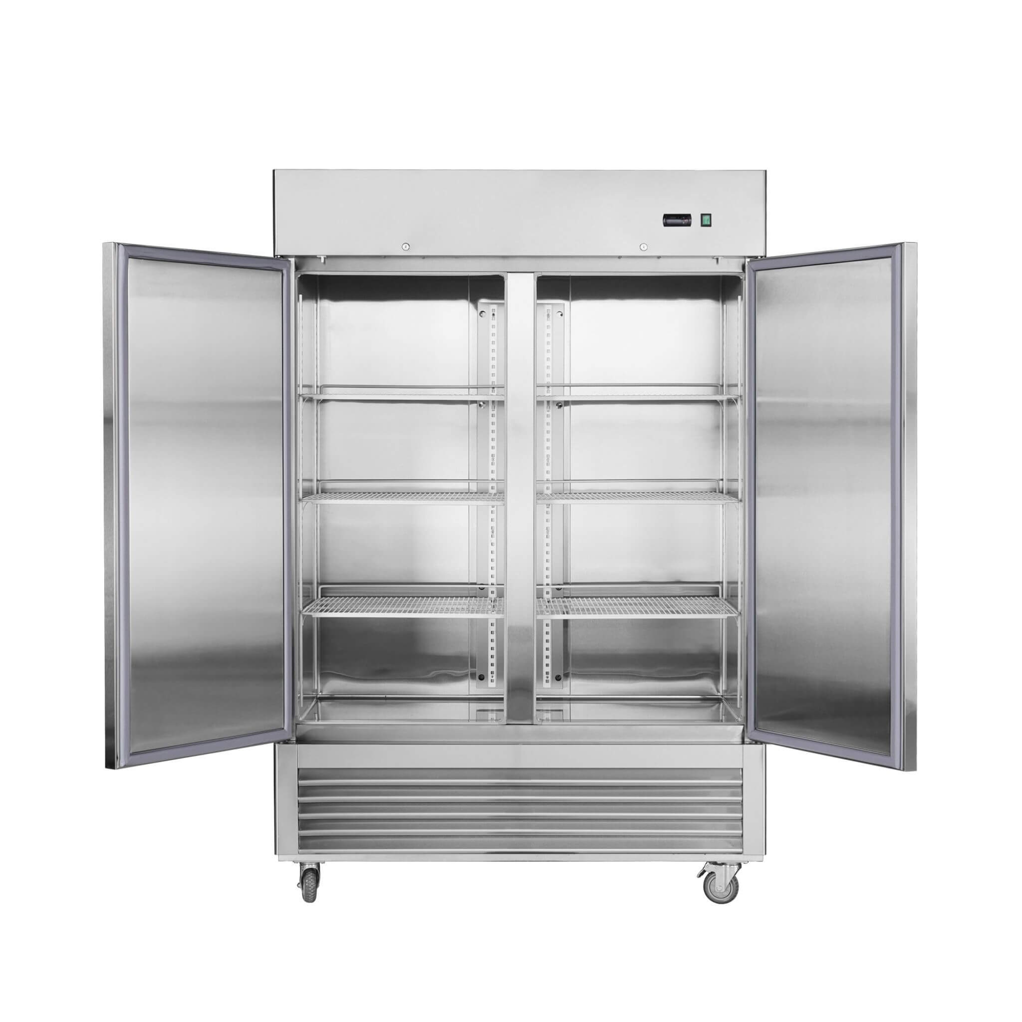 54-Inch 42.2 Cu.Ft Commercial Stainless Steel 2-Section Upright Reach-In Freezer (SAK35148)