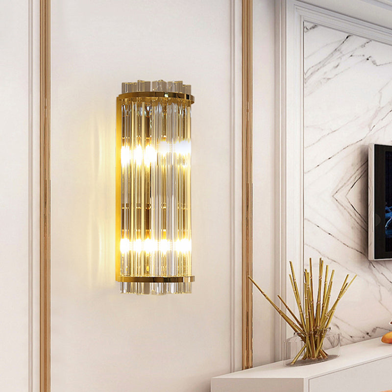 Evelyn - Exquisite 2-Light Crystal Wall Sconce in Gold Finish