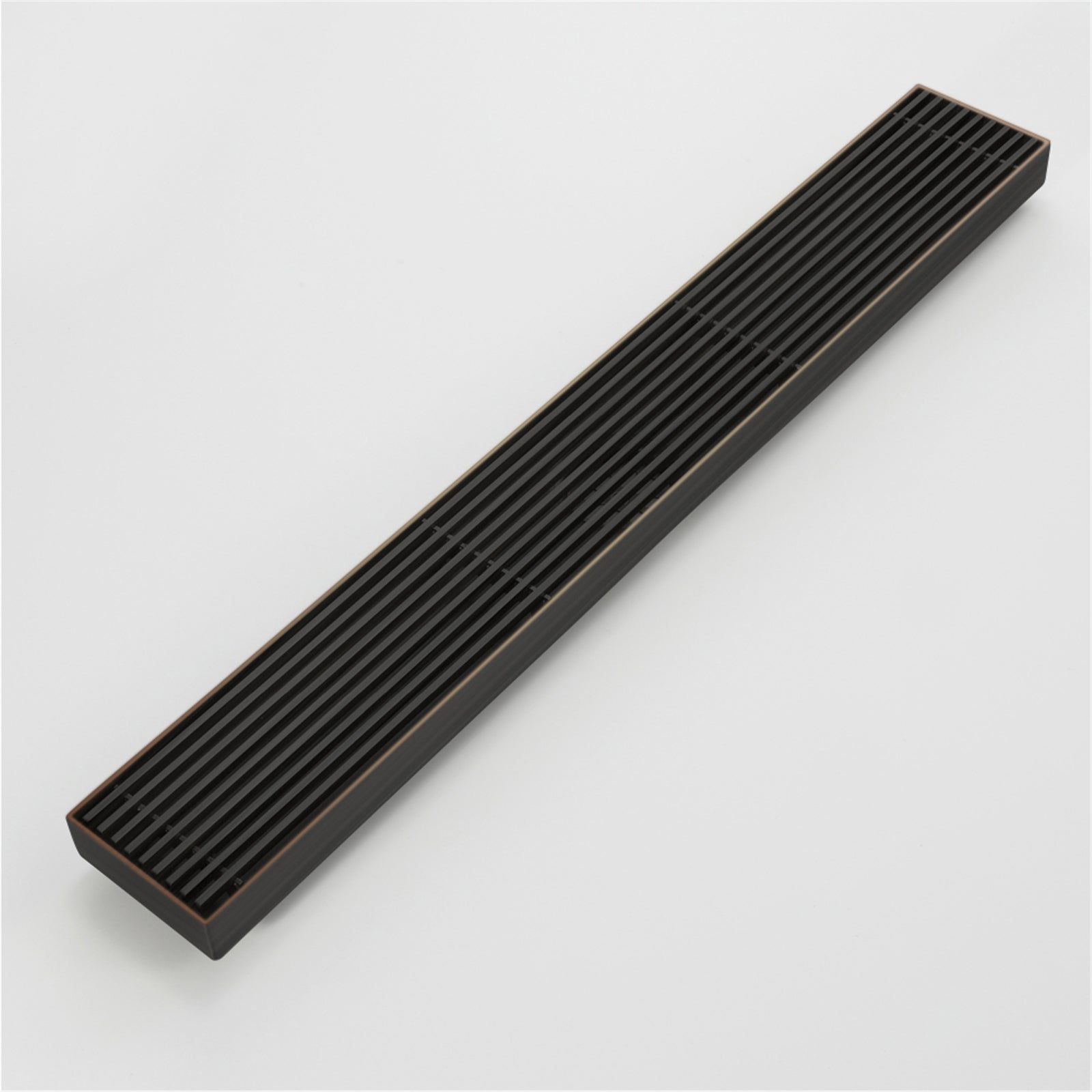 Oil Rubber Bronze Linear shower drain stainless steel material 24 inch with tile insert 2-in-1 cover with hair strainer and adjustment feet