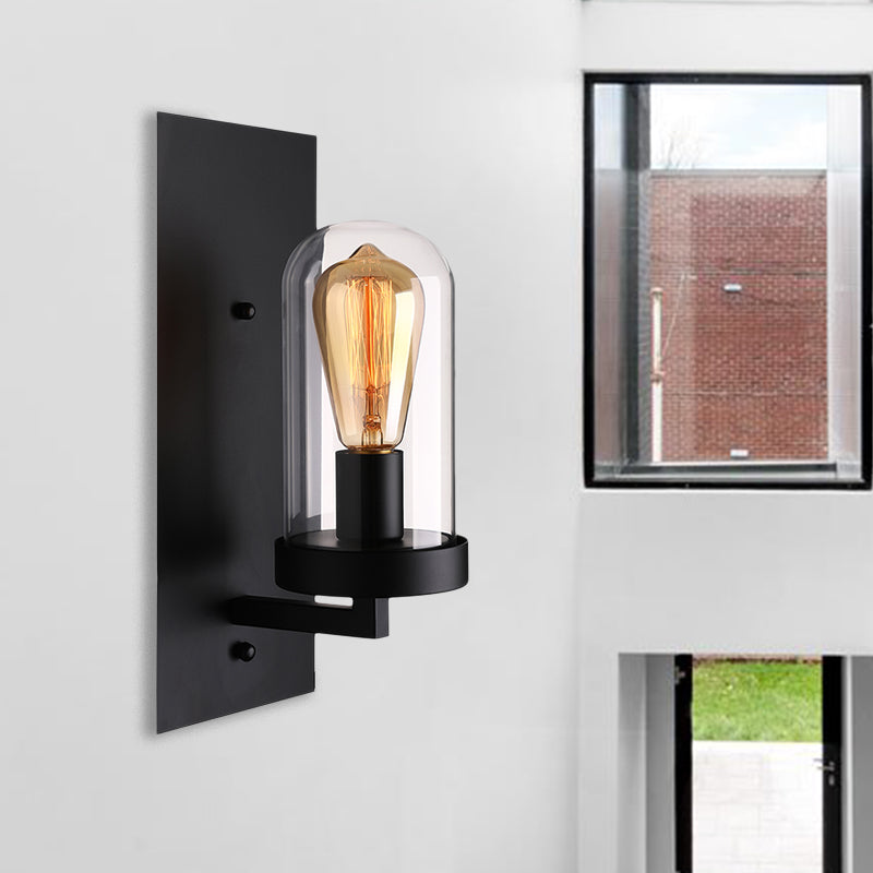 Abigail - Industrial Chic Wall Sconce with Clear Glass Shade
