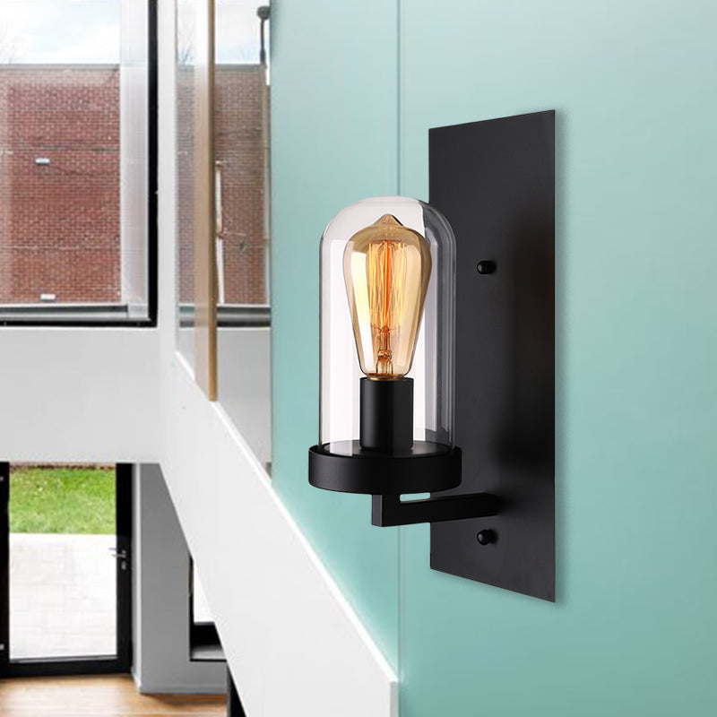 Abigail - Industrial Chic Wall Sconce with Clear Glass Shade
