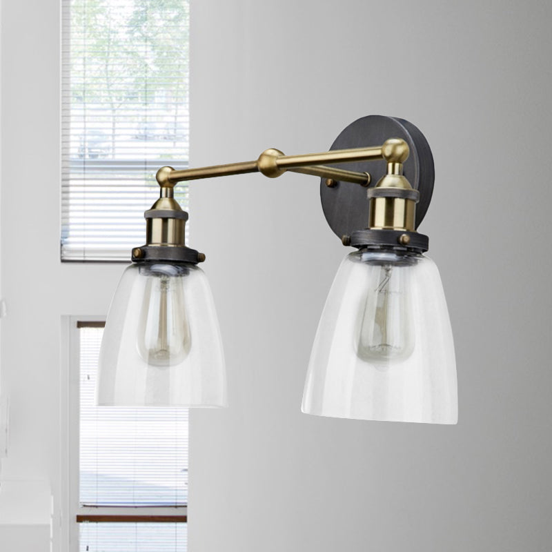 Darius' Industrial Sconce - Double Light Elegance with Clear Glass