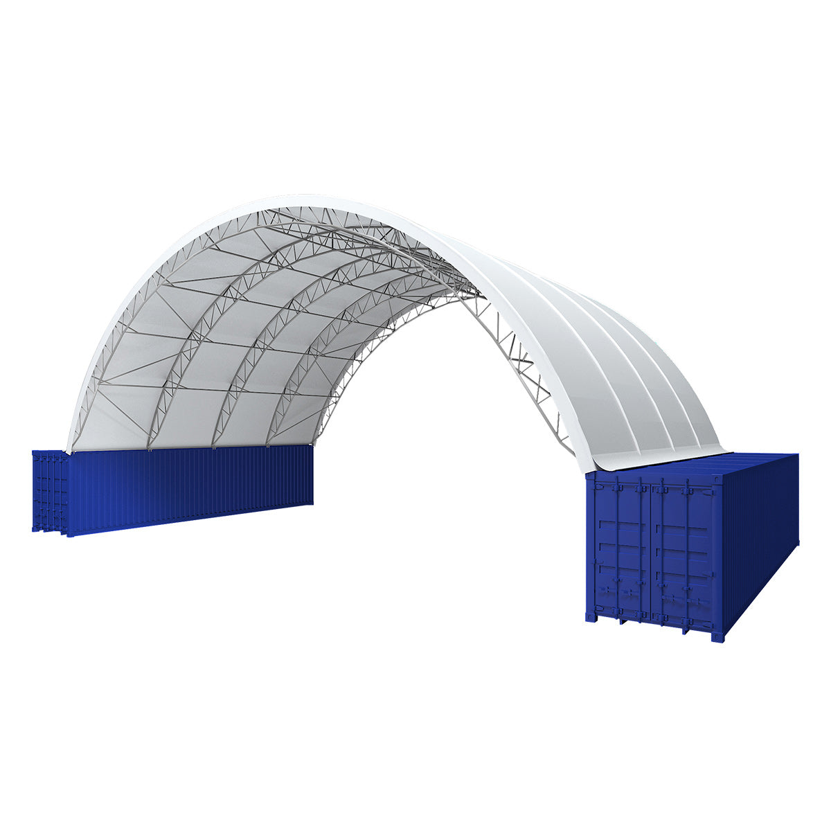 Fortified 60'x40'x22' Double Truss Container Canopy Shelter