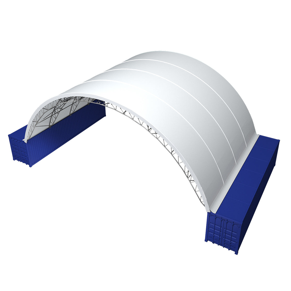 Fortified 60'x40'x22' Double Truss Container Canopy Shelter