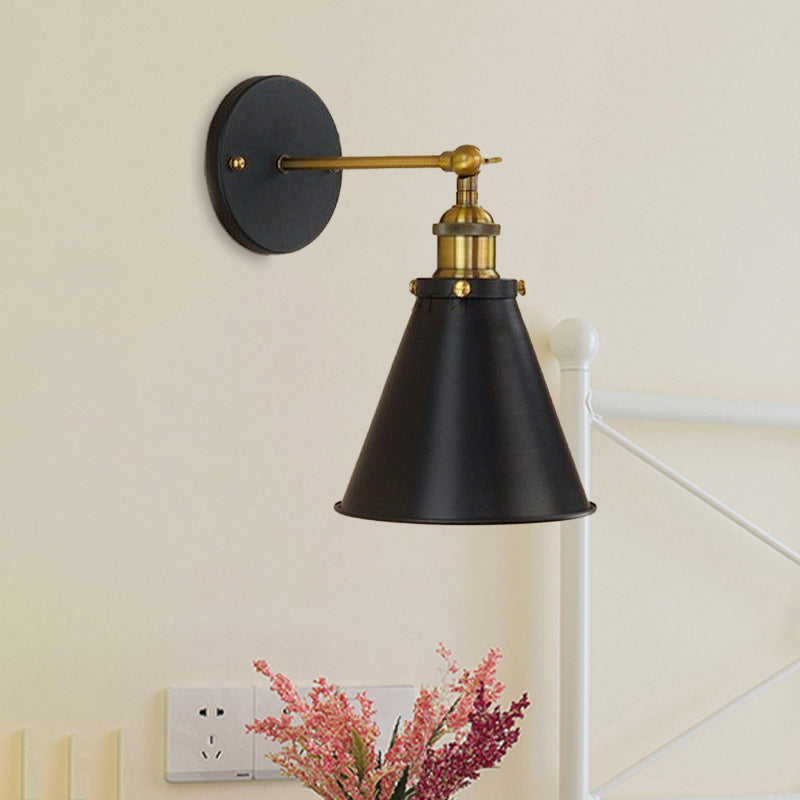 Embrace Industrial Chic with the Black and Brass Conic Sconce