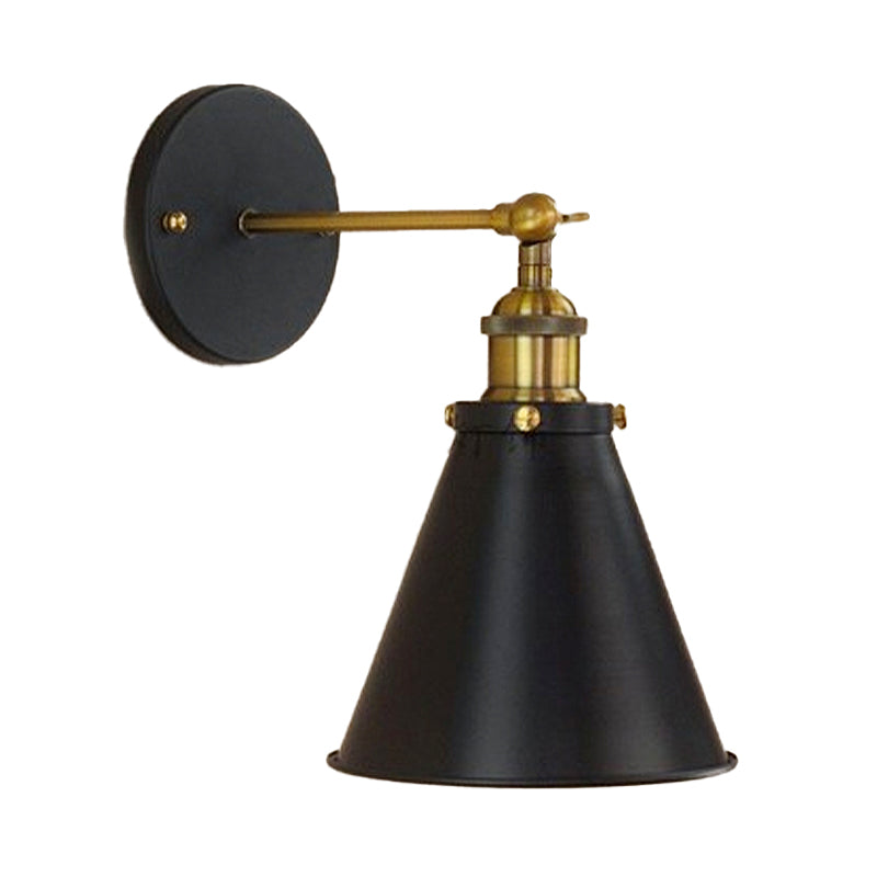 Embrace Industrial Chic with the Black and Brass Conic Sconce
