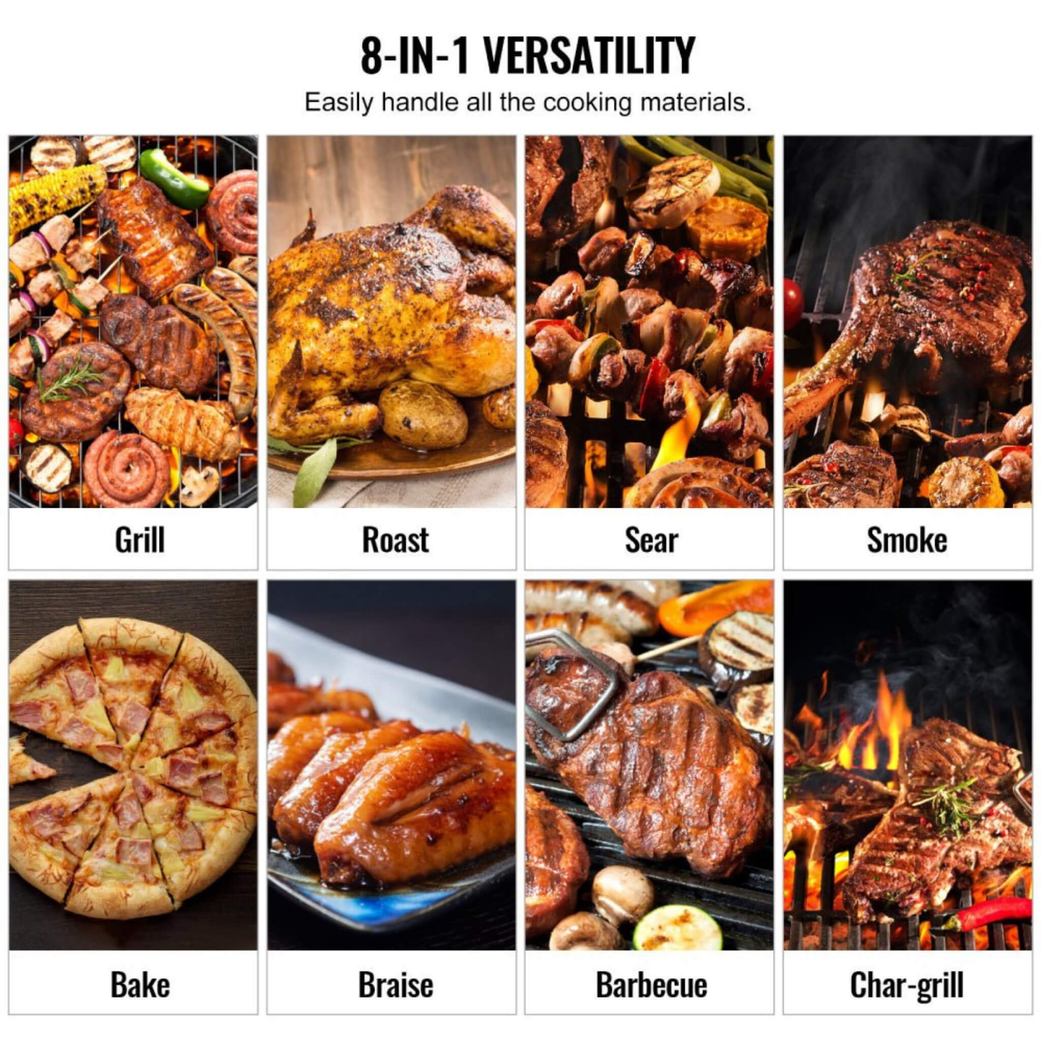 62" Heavy-Duty Portable Wood Pellet BBQ Grill With Cart (SAK91308)