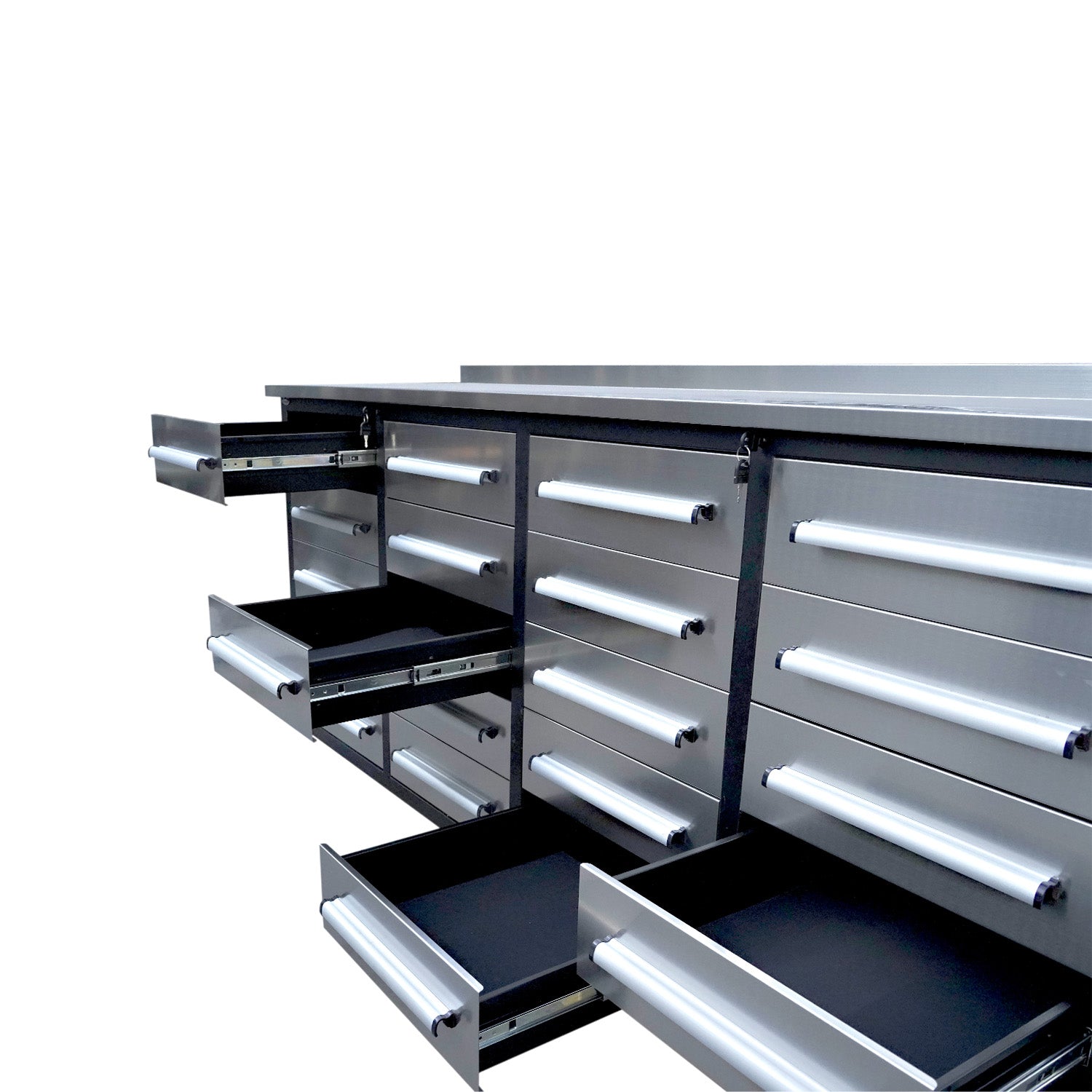7ft Heavy Duty Garage Workbench Cabinet with 20 Drawers