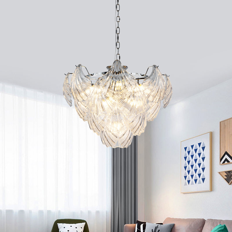 Brielle's Crystal Chandelier - Modern Elegance with Tapered Petals (10 Lights)