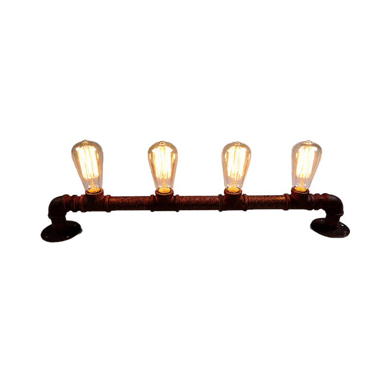 Embrace Industrial Charm and Ample Illumination: The 4-Bulb Linear Pipe Wall Sconce